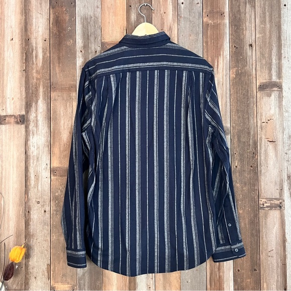 Vince Slim Fit Striped Flannel Button Down Shirt - Picture 4 of 7